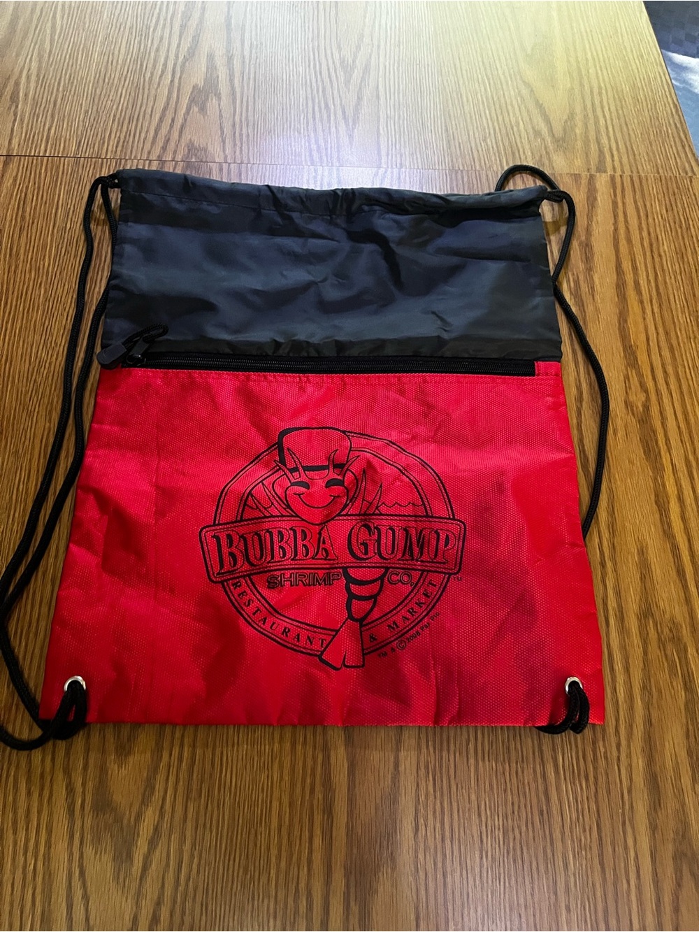 Bubba Gump Shrimp Red & Black Drawstring Bag